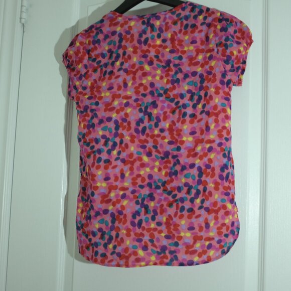 Apollo girl's pink artistic confettis blouse size 10 or 12 - Picture 2 of 6